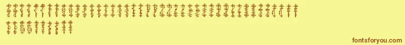 VulcanScript Font – Brown Fonts on Yellow Background