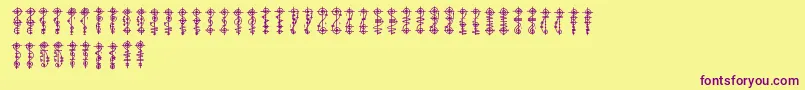 VulcanScript Font – Purple Fonts on Yellow Background