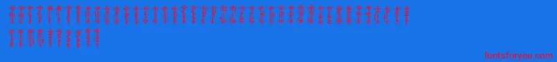 VulcanScript Font – Red Fonts on Blue Background