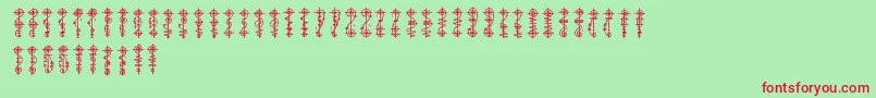 VulcanScript Font – Red Fonts on Green Background