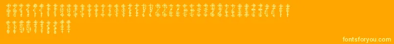 VulcanScript Font – Yellow Fonts on Orange Background
