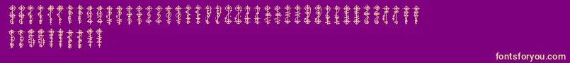 Czcionka VulcanScript – żółte czcionki na fioletowym tle