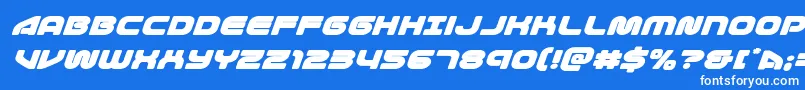 1stenterprisesexpandsuperital Font – White Fonts on Blue Background