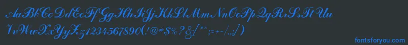 OdessaScriptCyr Font – Blue Fonts on Black Background