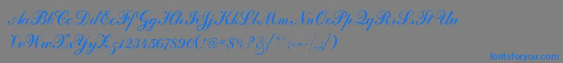 フォントOdessaScriptCyr – 灰色の背景に青い文字