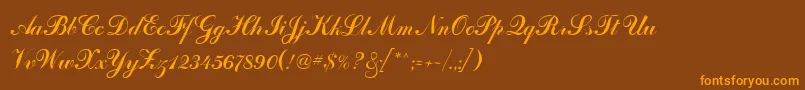 OdessaScriptCyr Font – Orange Fonts on Brown Background