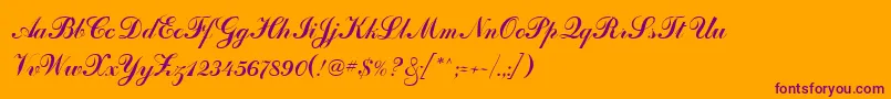 Шрифт OdessaScriptCyr – фиолетовые шрифты на оранжевом фоне
