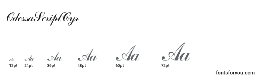 OdessaScriptCyr Font Sizes