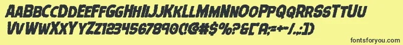 Terrorbabbleboldital Font – Black Fonts on Yellow Background