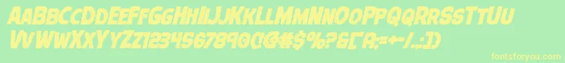 Terrorbabbleboldital Font – Yellow Fonts on Green Background