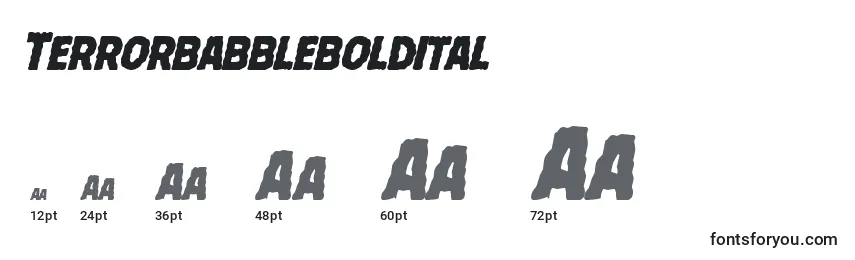 Terrorbabbleboldital Font Sizes