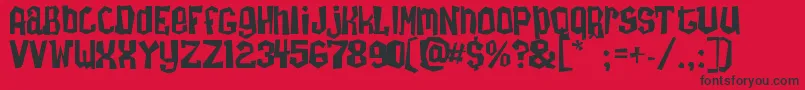 Zombietai Font – Black Fonts on Red Background