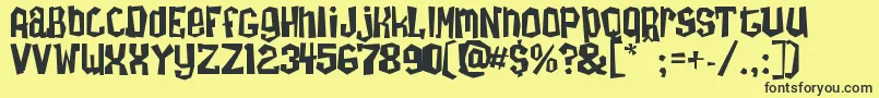 Zombietai Font – Black Fonts on Yellow Background