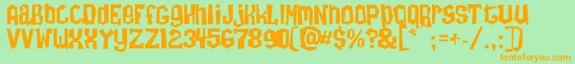 Zombietai Font – Orange Fonts on Green Background