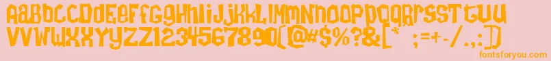 Zombietai Font – Orange Fonts on Pink Background