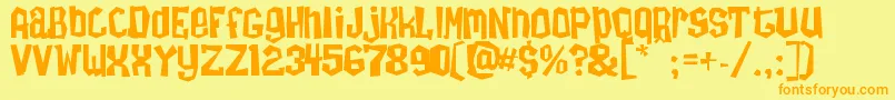 Zombietai Font – Orange Fonts on Yellow Background