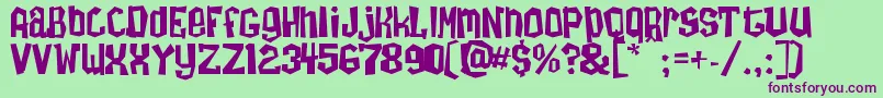 Zombietai Font – Purple Fonts on Green Background