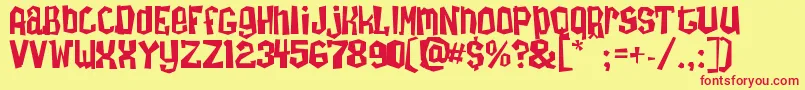 Zombietai Font – Red Fonts on Yellow Background