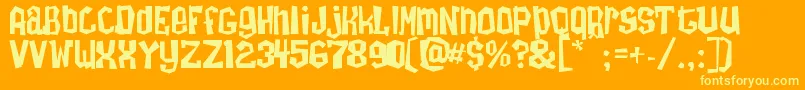 Zombietai-Schriftart – Gelbe Schriften auf orangefarbenem Hintergrund