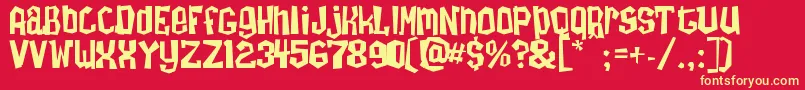 Zombietai Font – Yellow Fonts on Red Background