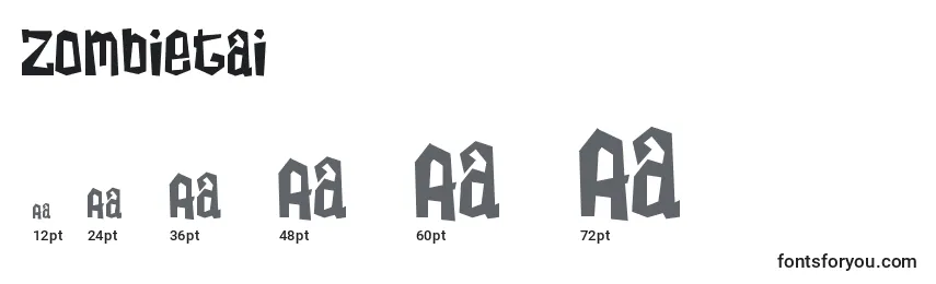 Zombietai Font Sizes
