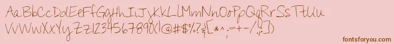 Kgyouwontbringmedown Font – Brown Fonts on Pink Background