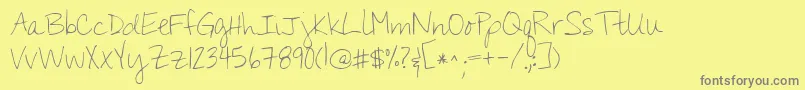 Kgyouwontbringmedown Font – Gray Fonts on Yellow Background