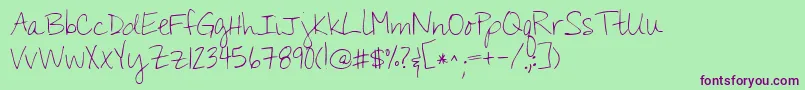 Kgyouwontbringmedown Font – Purple Fonts on Green Background