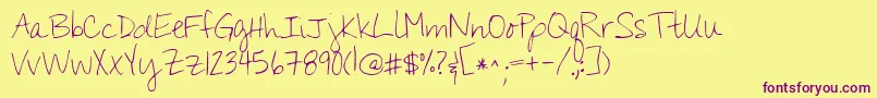 Kgyouwontbringmedown Font – Purple Fonts on Yellow Background