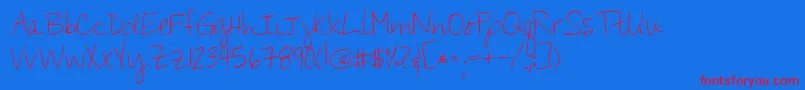 Kgyouwontbringmedown Font – Red Fonts on Blue Background