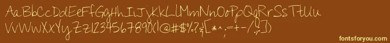 Kgyouwontbringmedown Font – Yellow Fonts on Brown Background