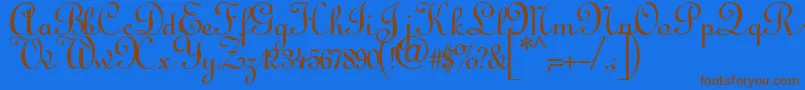 Annabelscript Font – Brown Fonts on Blue Background