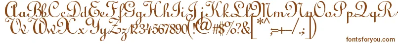 Annabelscript-fontti – ruskeat fontit valkoisella taustalla