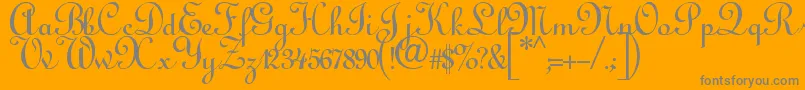 More about Annabelscript Font Annabelscript Font – Gray Fonts on Orange Background