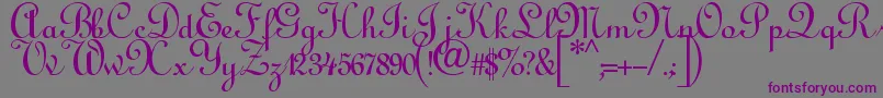 フォントAnnabelscript – 紫色のフォント、灰色の背景
