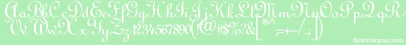 Annabelscript Font – White Fonts on Green Background