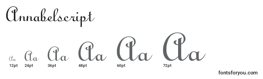 Annabelscript Font Sizes
