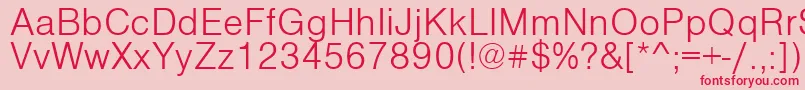 VantaLightPlain Font – Red Fonts on Pink Background