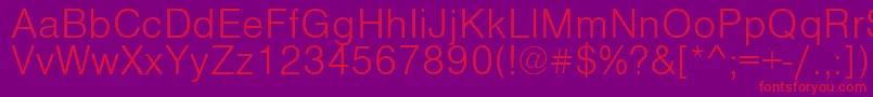 VantaLightPlain Font – Red Fonts on Purple Background