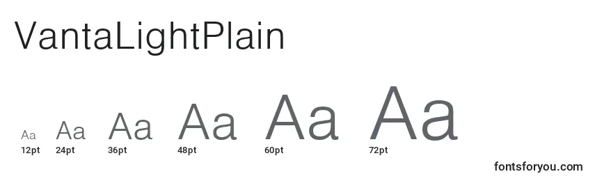 VantaLightPlain Font Sizes