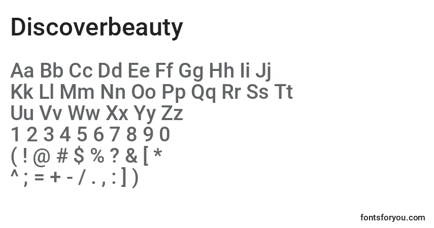 Fuente Discoverbeauty - alfabeto, números, caracteres especiales
