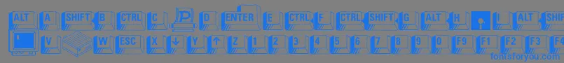 PcKeys Font – Blue Fonts on Gray Background