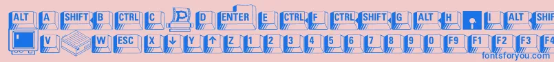 PcKeys-Schriftart – Blaue Schriften auf rosa Hintergrund