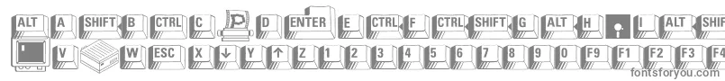 フォントPcKeys – 白い背景に灰色の文字