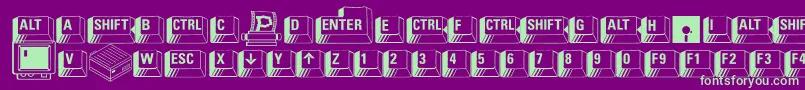 PcKeys Font – Green Fonts on Purple Background