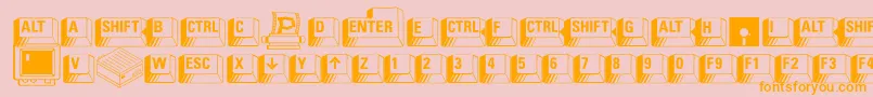 PcKeys Font – Orange Fonts on Pink Background