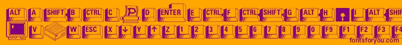 PcKeys Font – Purple Fonts on Orange Background
