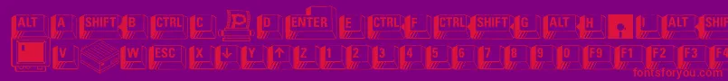 PcKeys-Schriftart – Rote Schriften auf violettem Hintergrund