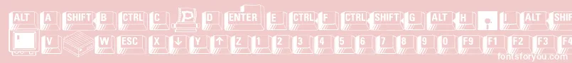 PcKeys-Schriftart – Weiße Schriften auf rosa Hintergrund