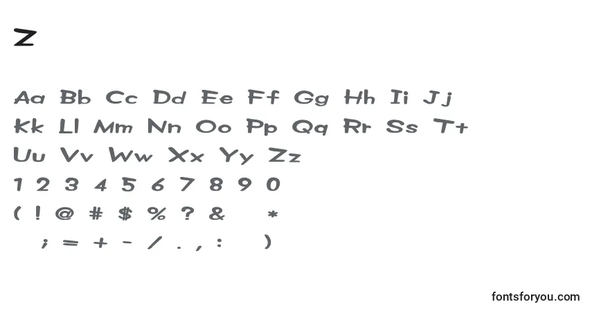 Шрифт Z – алфавит, цифры, специальные символы